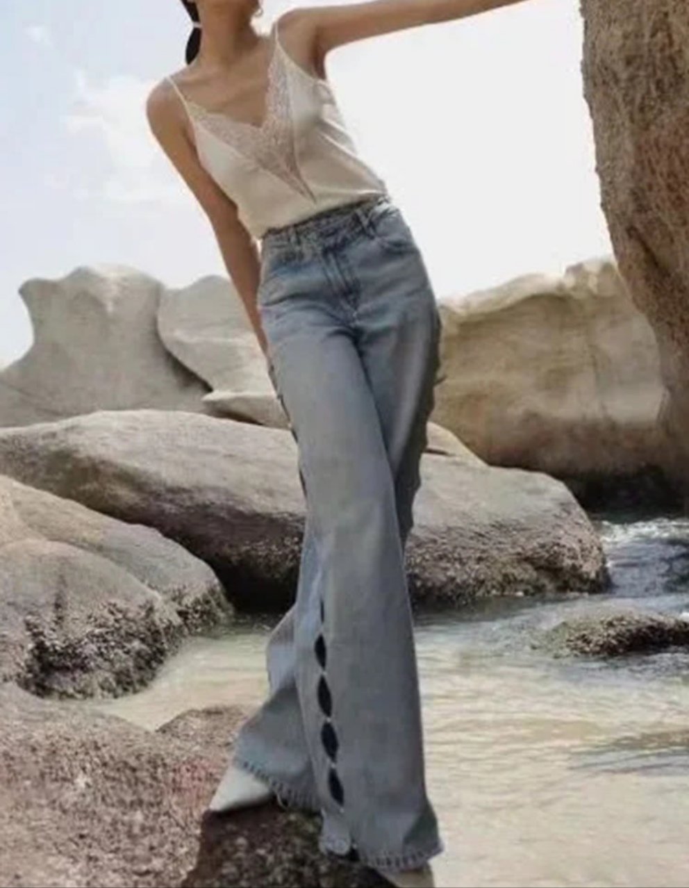 Faith Denim Pearl Pants