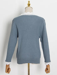 Marbella Lace Knit Sweater Azul