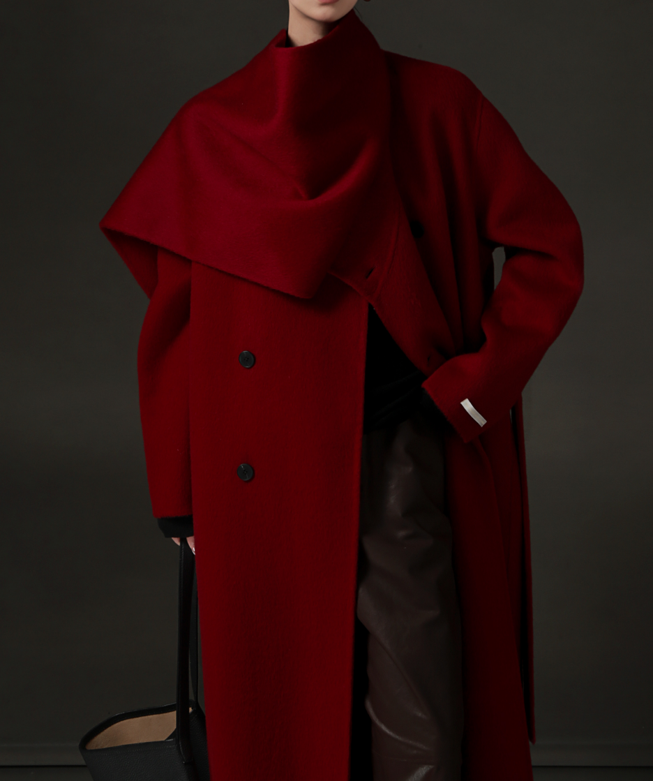 Elle Scarf Collar Cashmere Coat