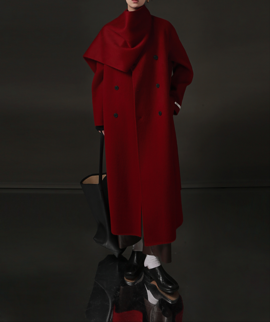 Elle Scarf Collar Cashmere Coat