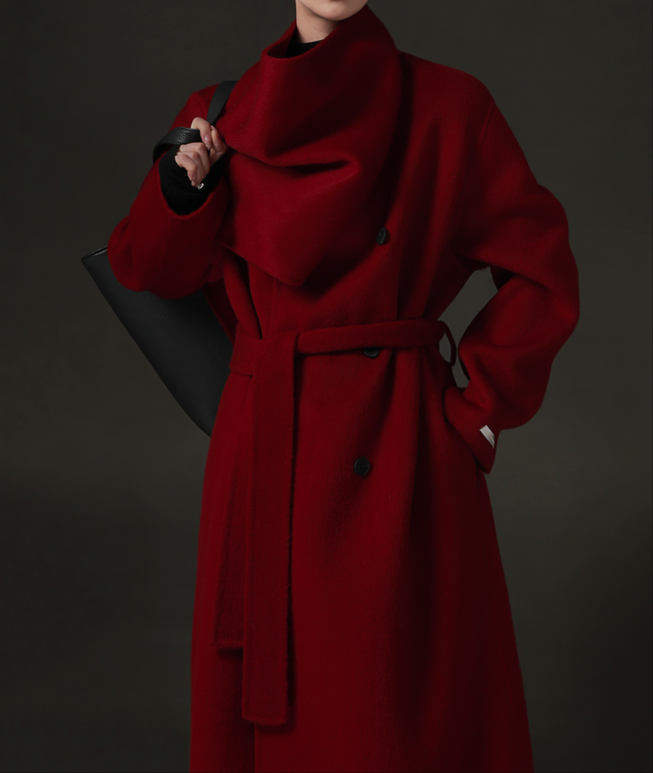 Elle Scarf Collar Cashmere Coat