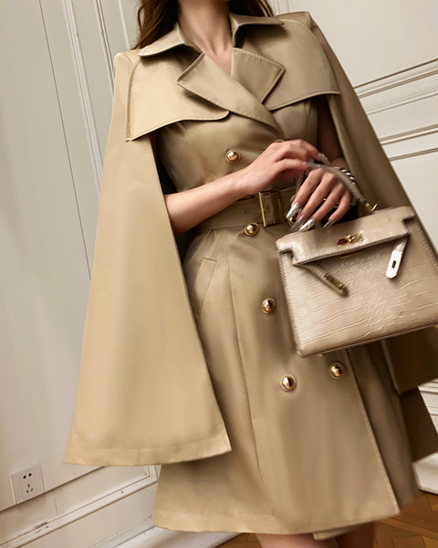 Claudia Trench Cape Coat – Belle Muse
