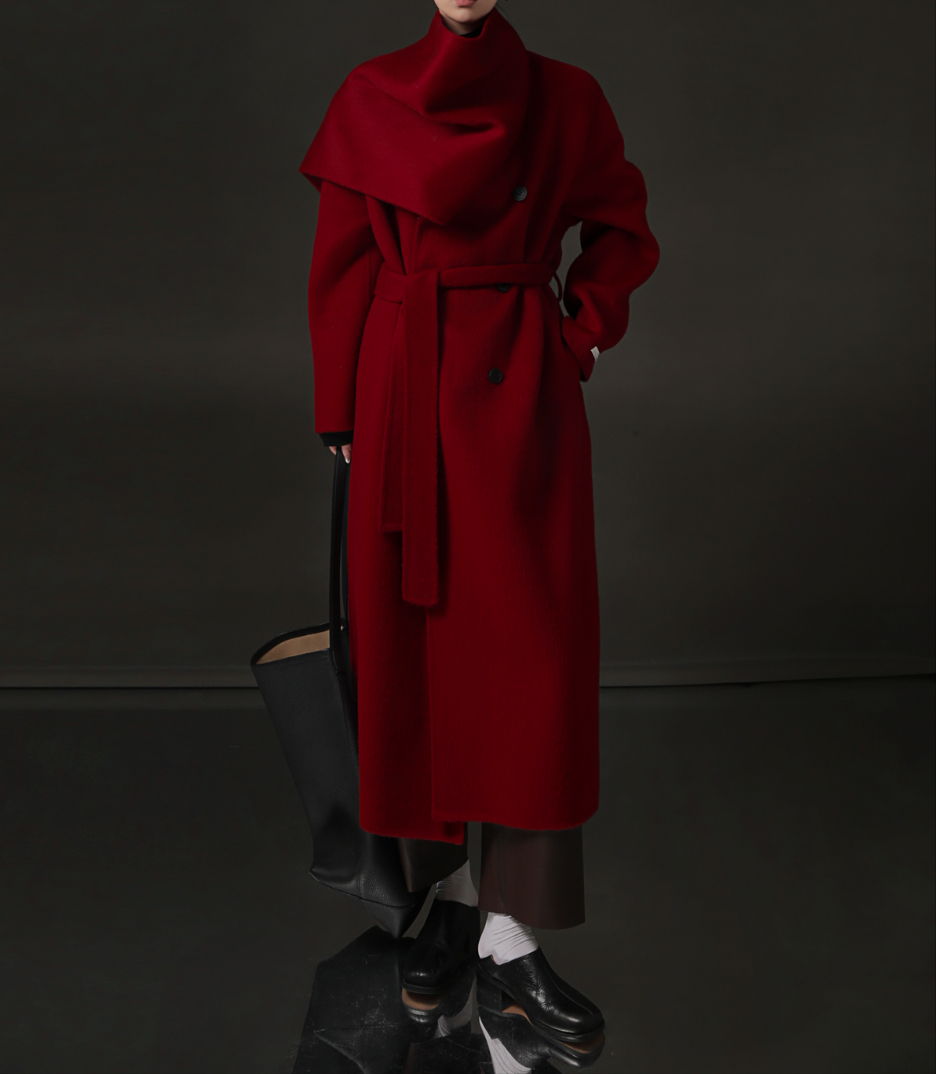 Elle Scarf Collar Cashmere Coat