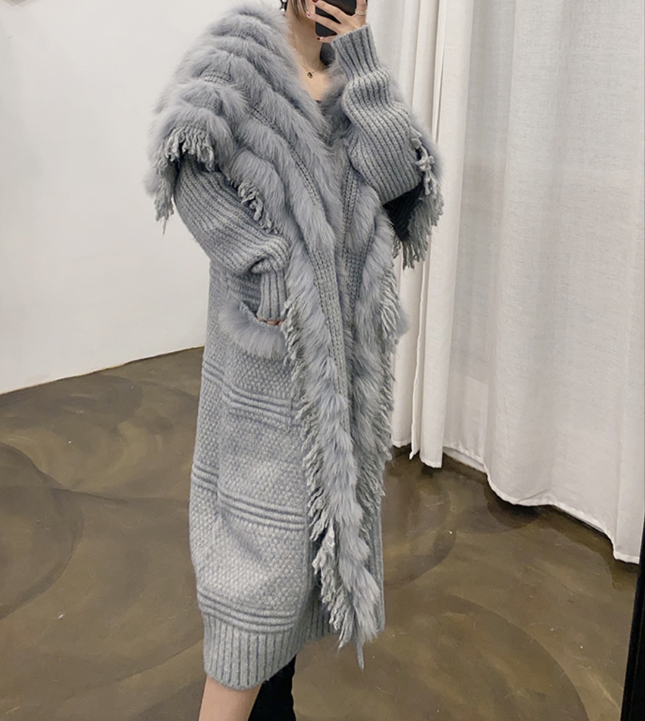 Rodeo Fox Fur Knit Sweater