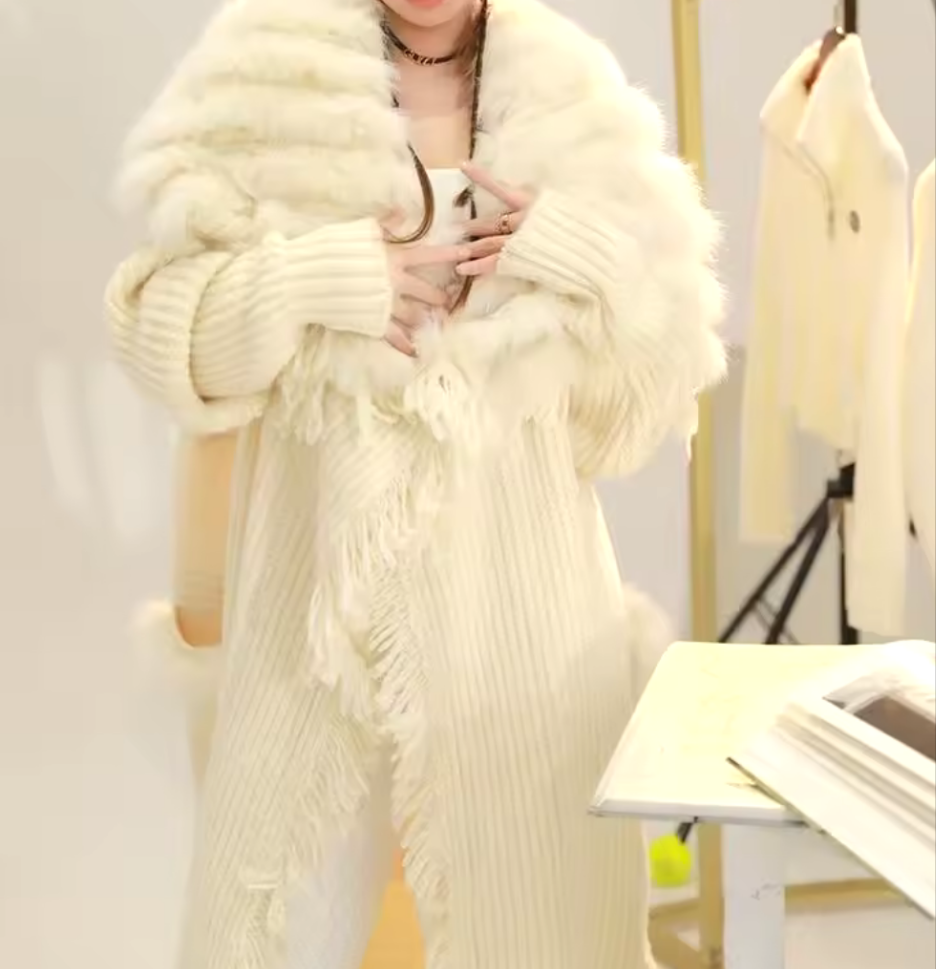 Rodeo Fox Fur Knit Sweater