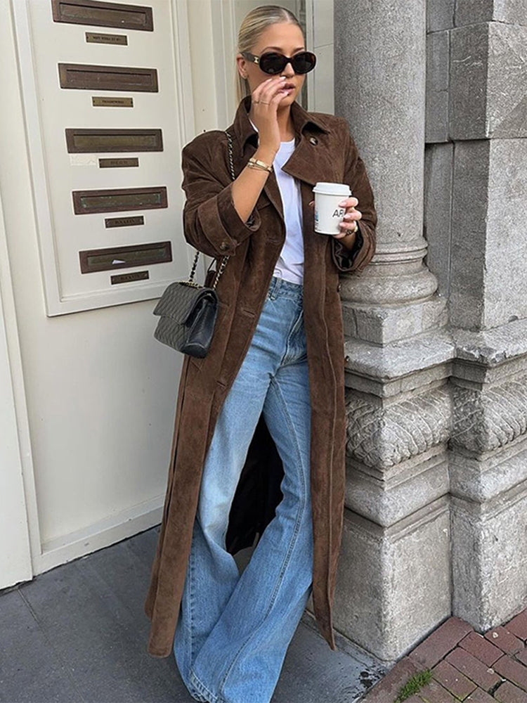 Messina Vegan Suede Trench Coat