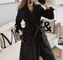 Mikaela Italian Tweed Coat Black