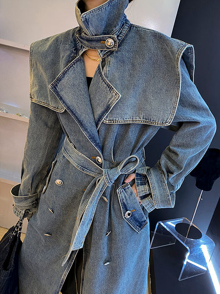 Manhattan Vintage Denim Trench Coat – Belle Muse