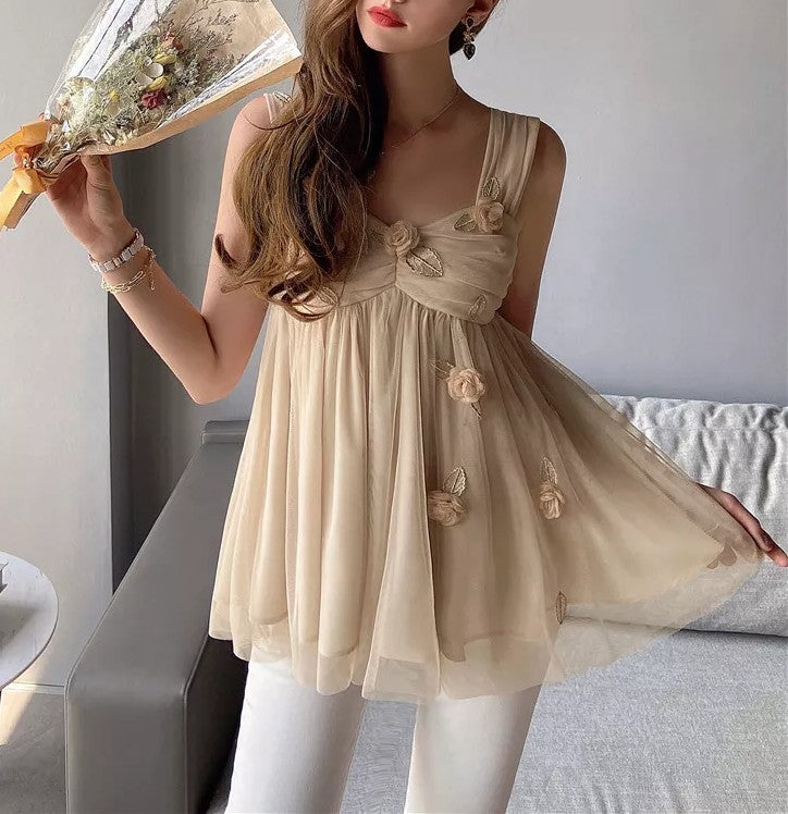 Yulia Rose Applique Blouse