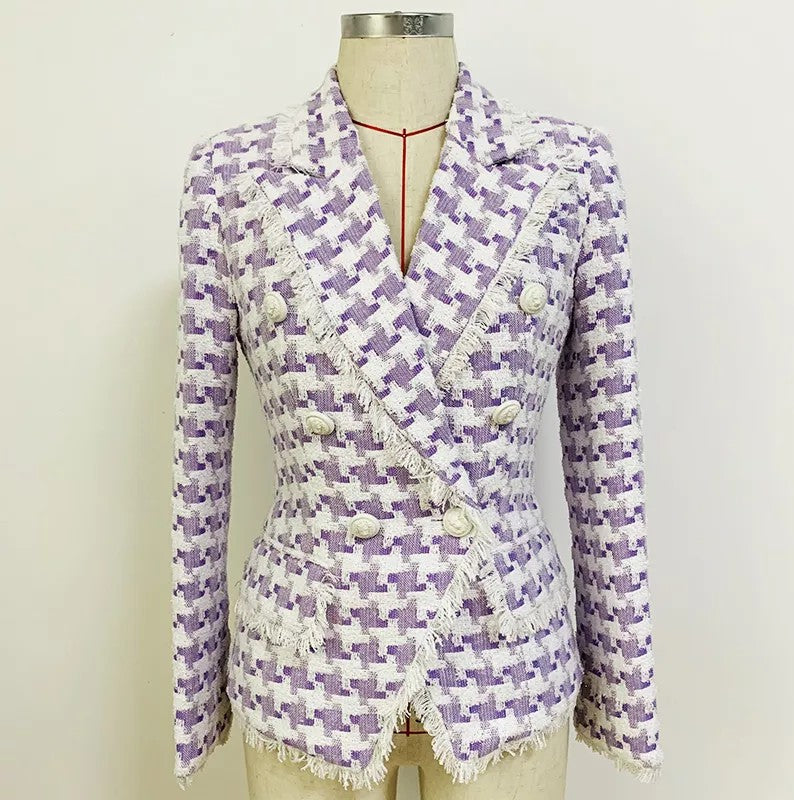 Muse Royal Italian Tweed Blazer Violet