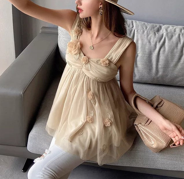 Yulia Rose Applique Blouse
