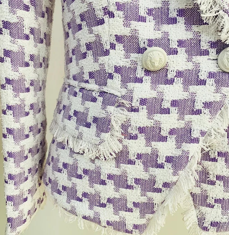 Muse Royal Italian Tweed Blazer Violet