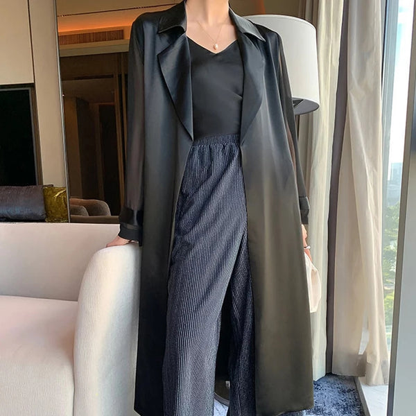 トップス aere vintage satin coat Long silk trench coat | Genny