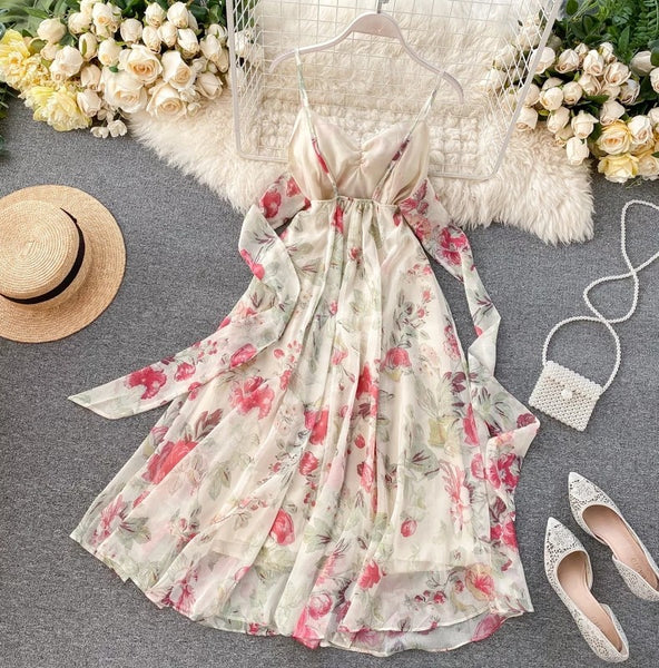 Paulina's Garden Chiffon Dress – Belle Muse
