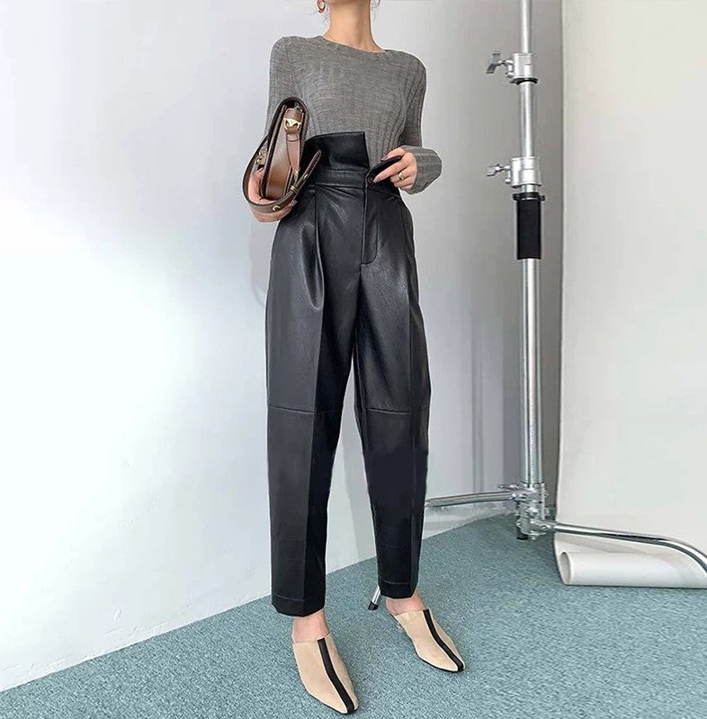 Angelica Vegan Leather Harem Pants