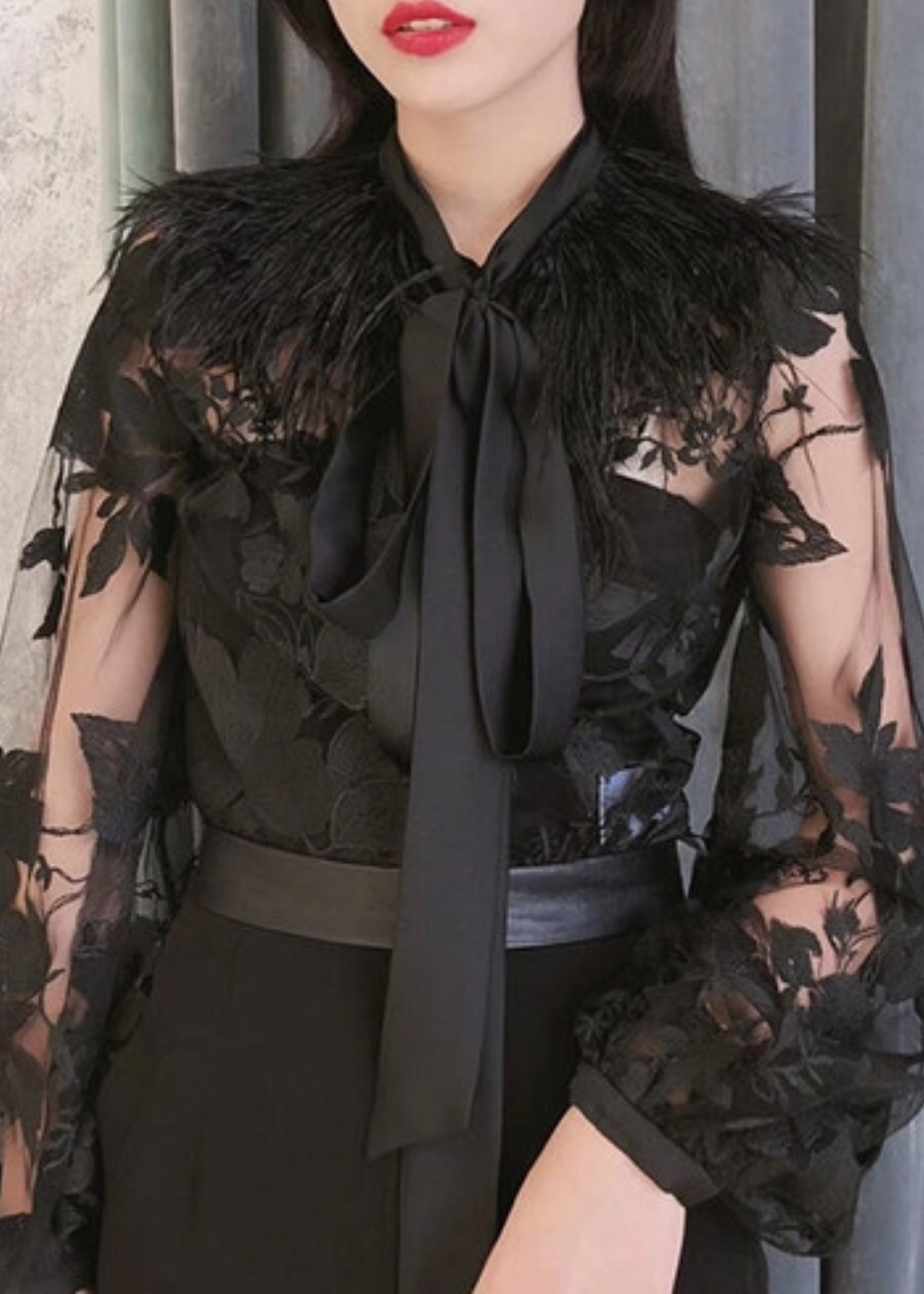 Doha Embroidered Blouse Black