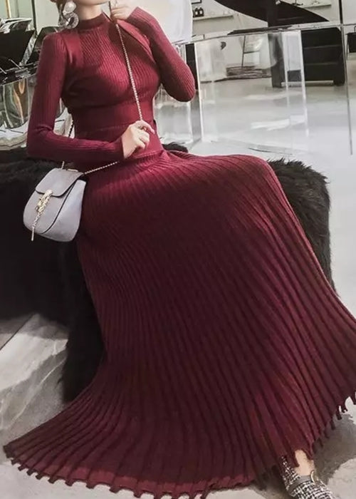 Hessa Knit Dress Maroon