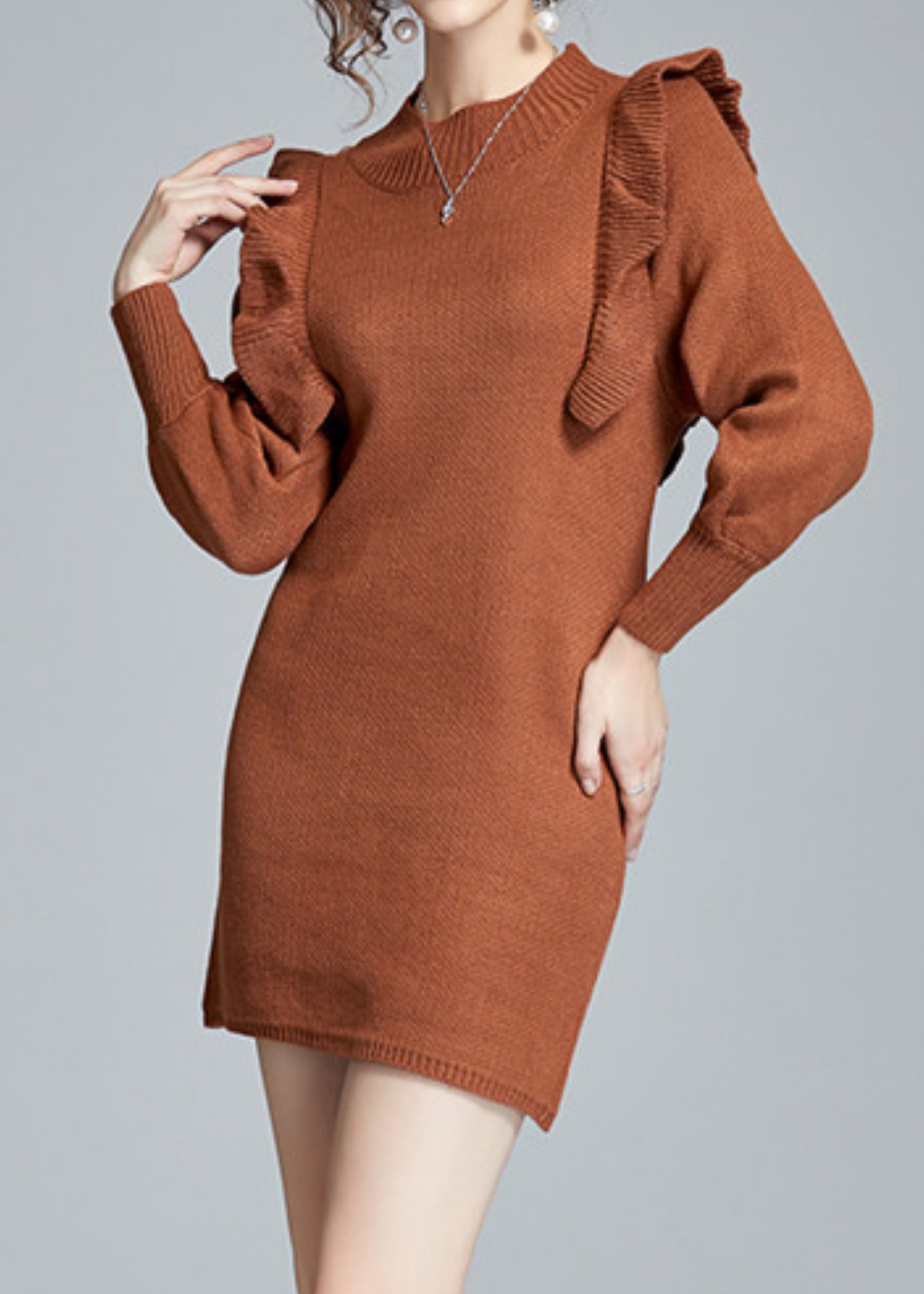Swiss Knit Dress Copper