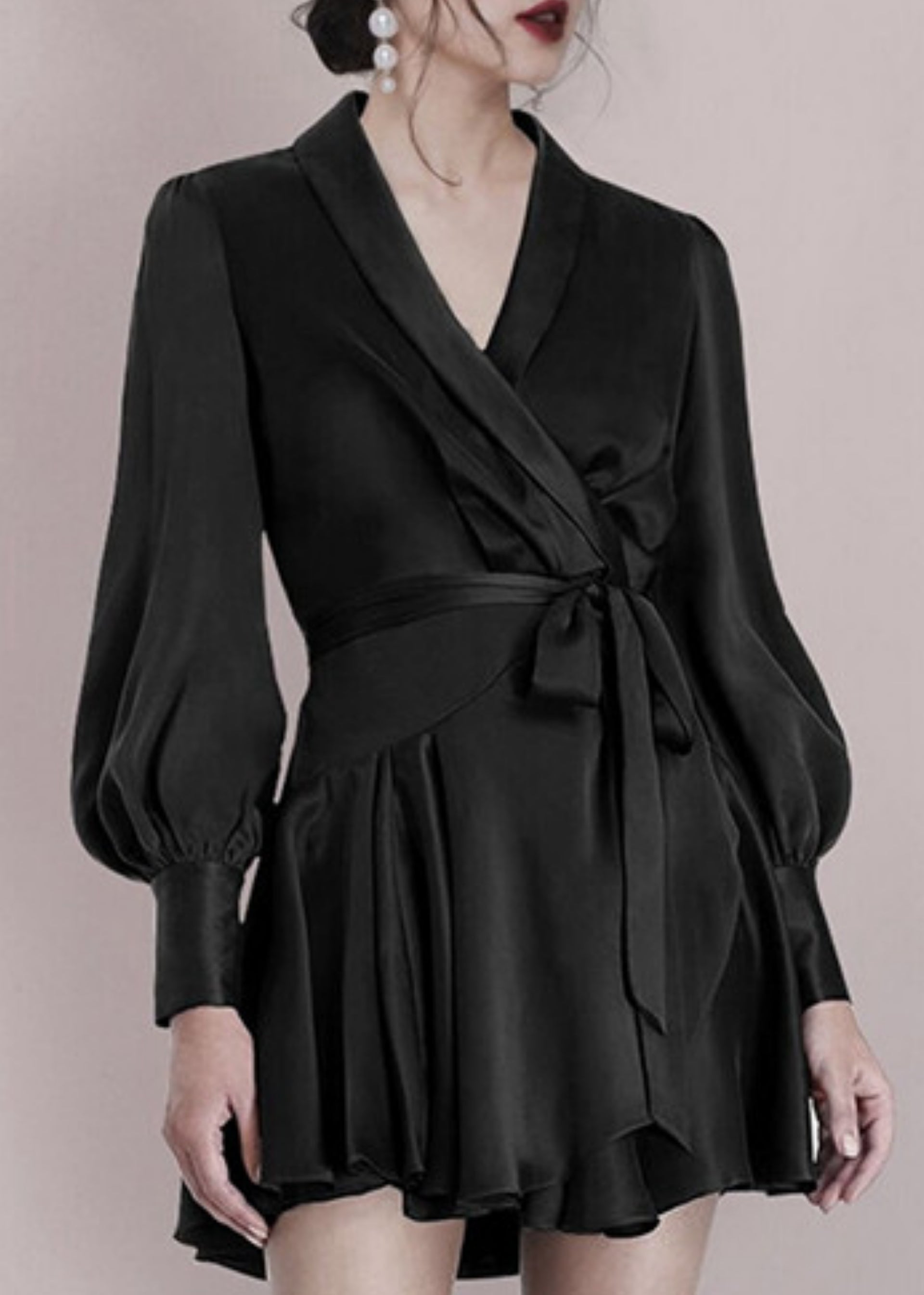 Daniella Satin Dress Black