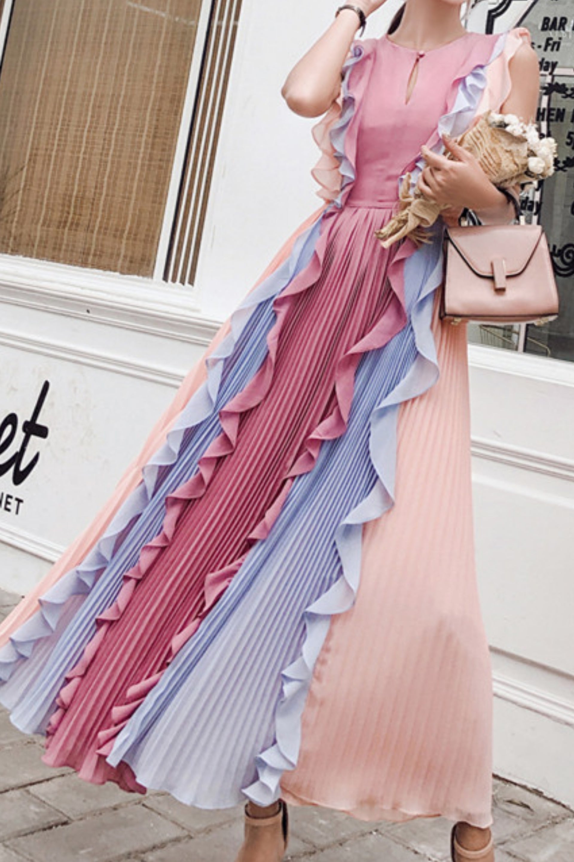Jessica Chiffon Rainbow Dress