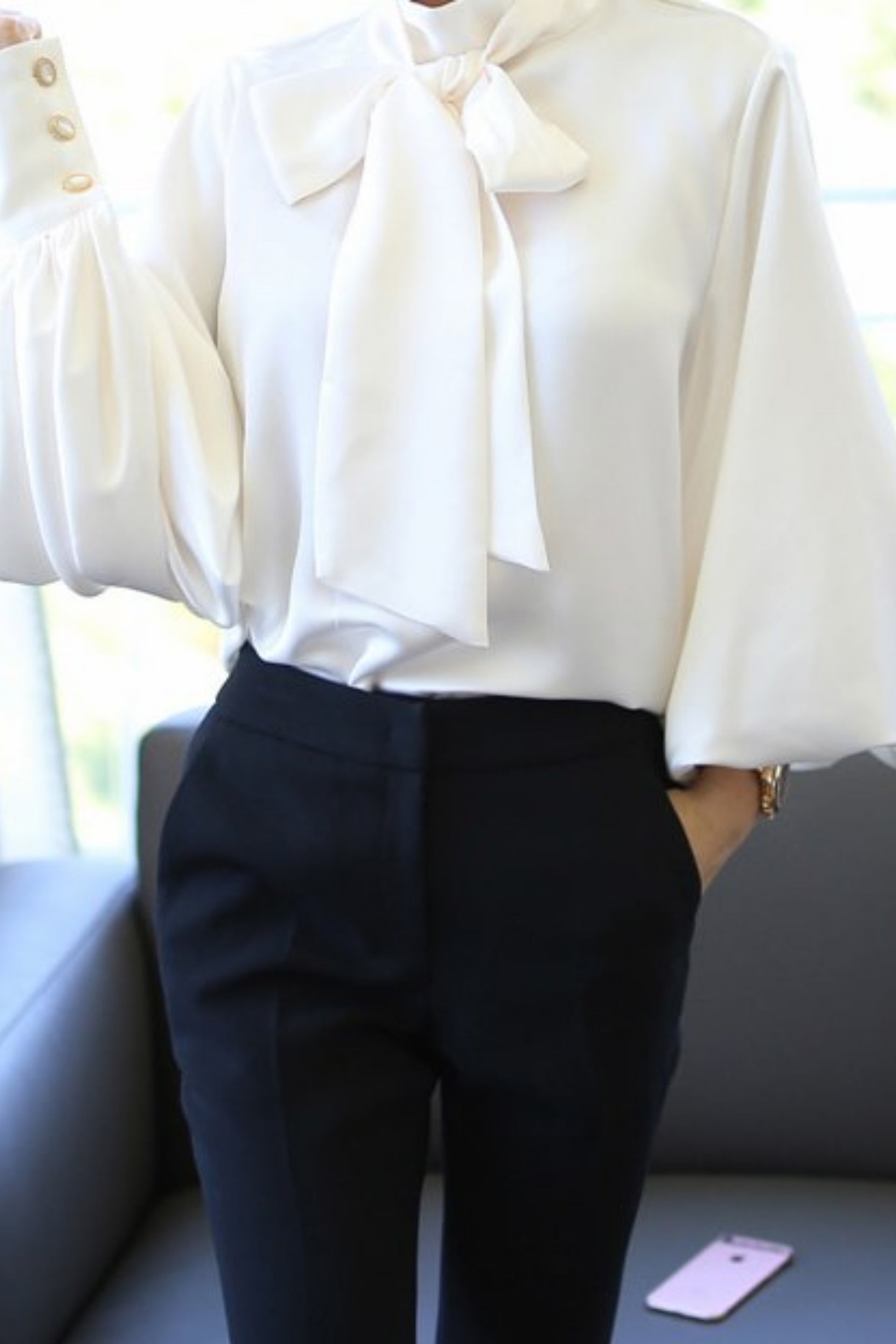 May Queen Silk Blouse White
