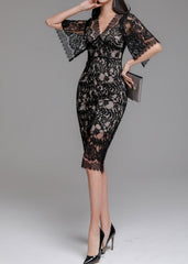 Ciara Italian Lace Dress Black