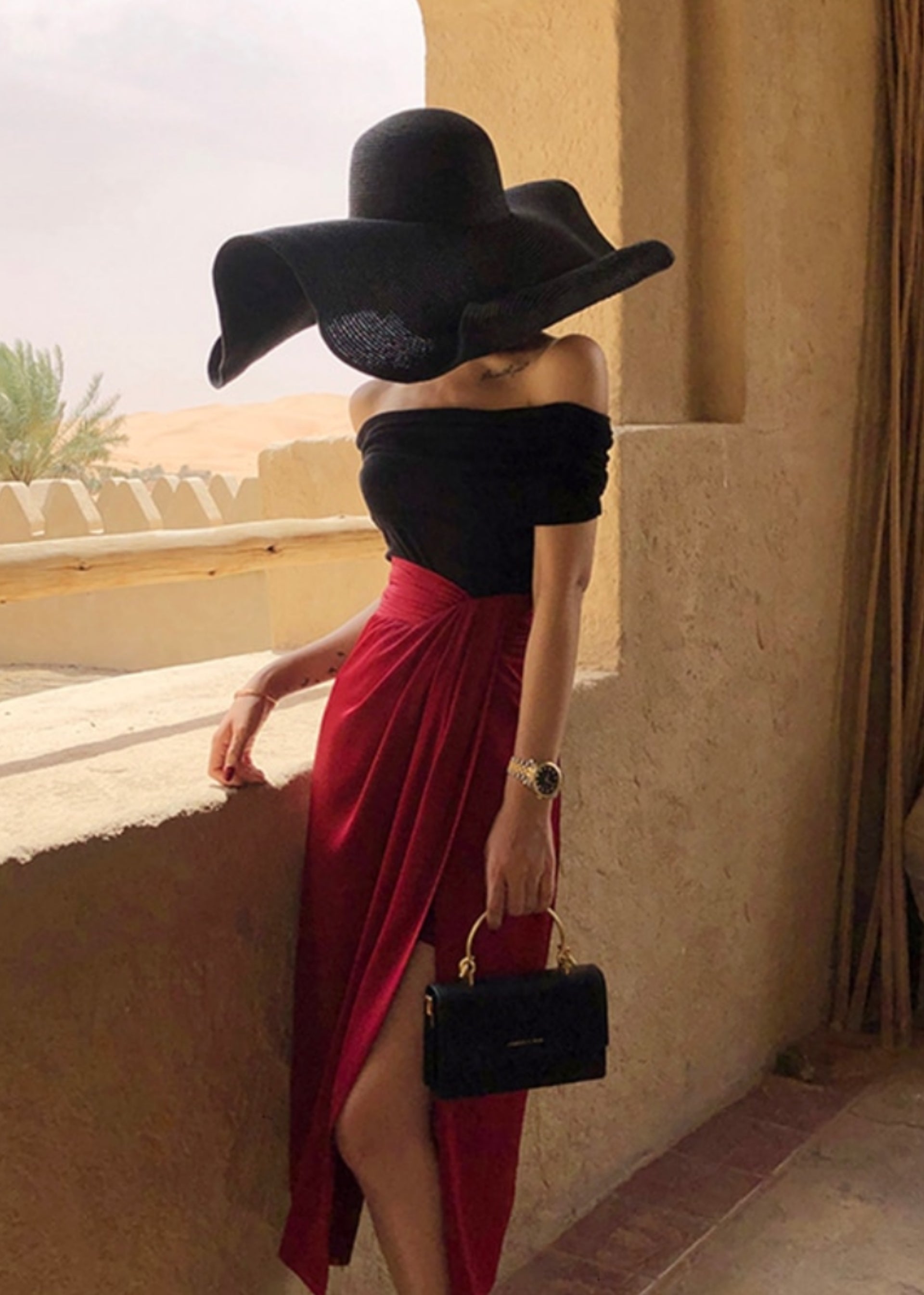 Jolie Satin Skirt Red