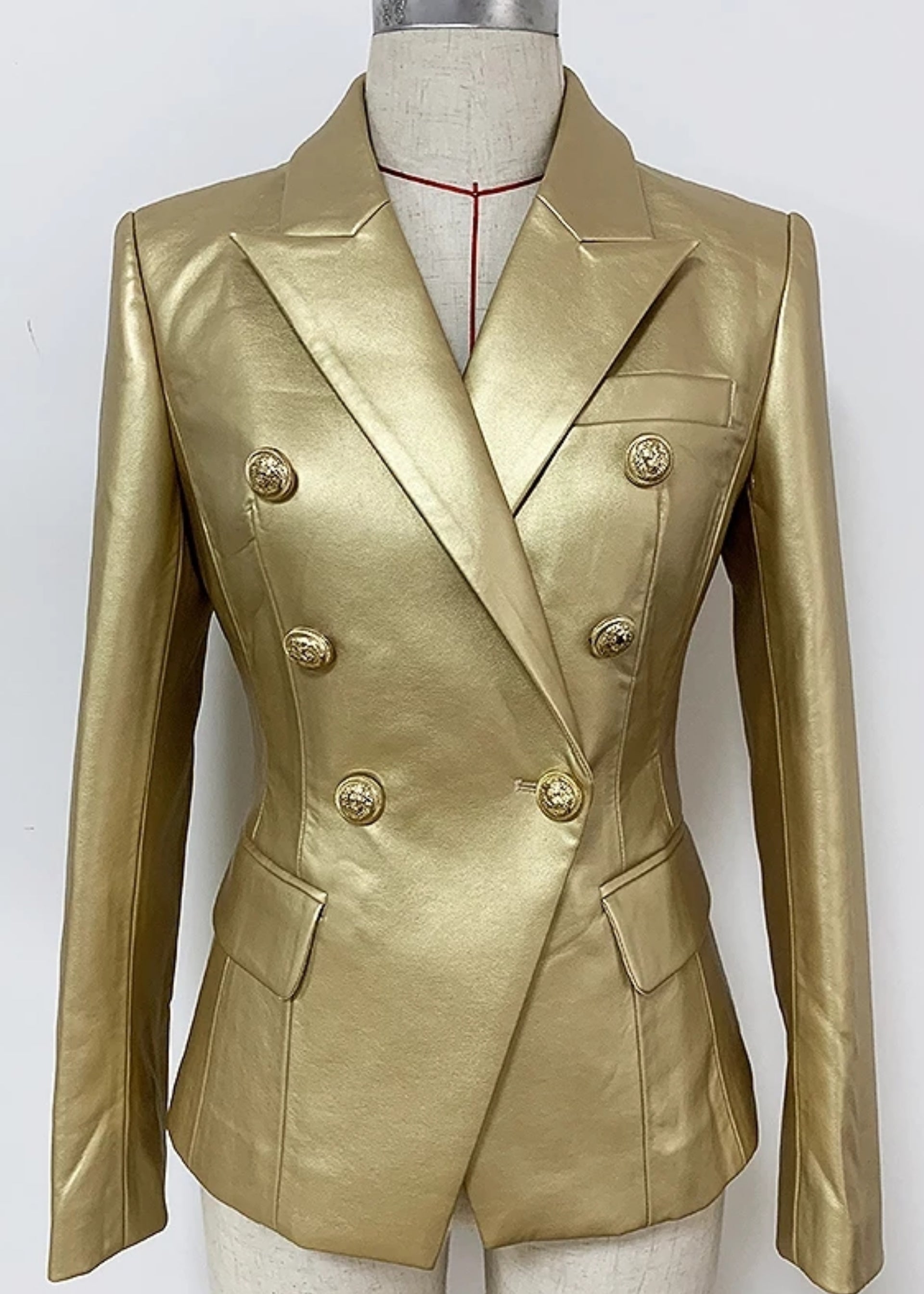 Kingdom Vegan Leather Jacket Gold