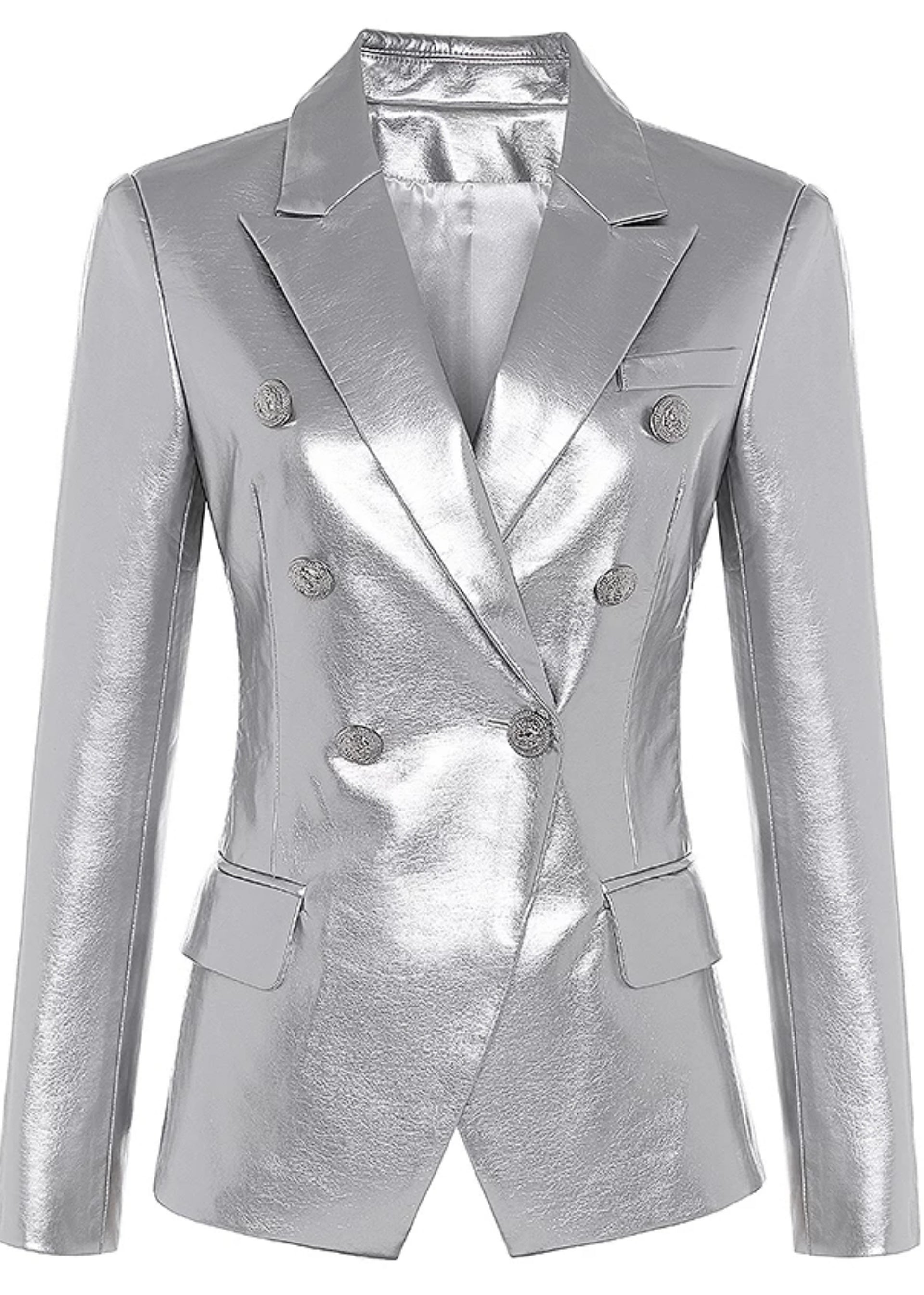Kingdom Vegan Leather Jacket Silver