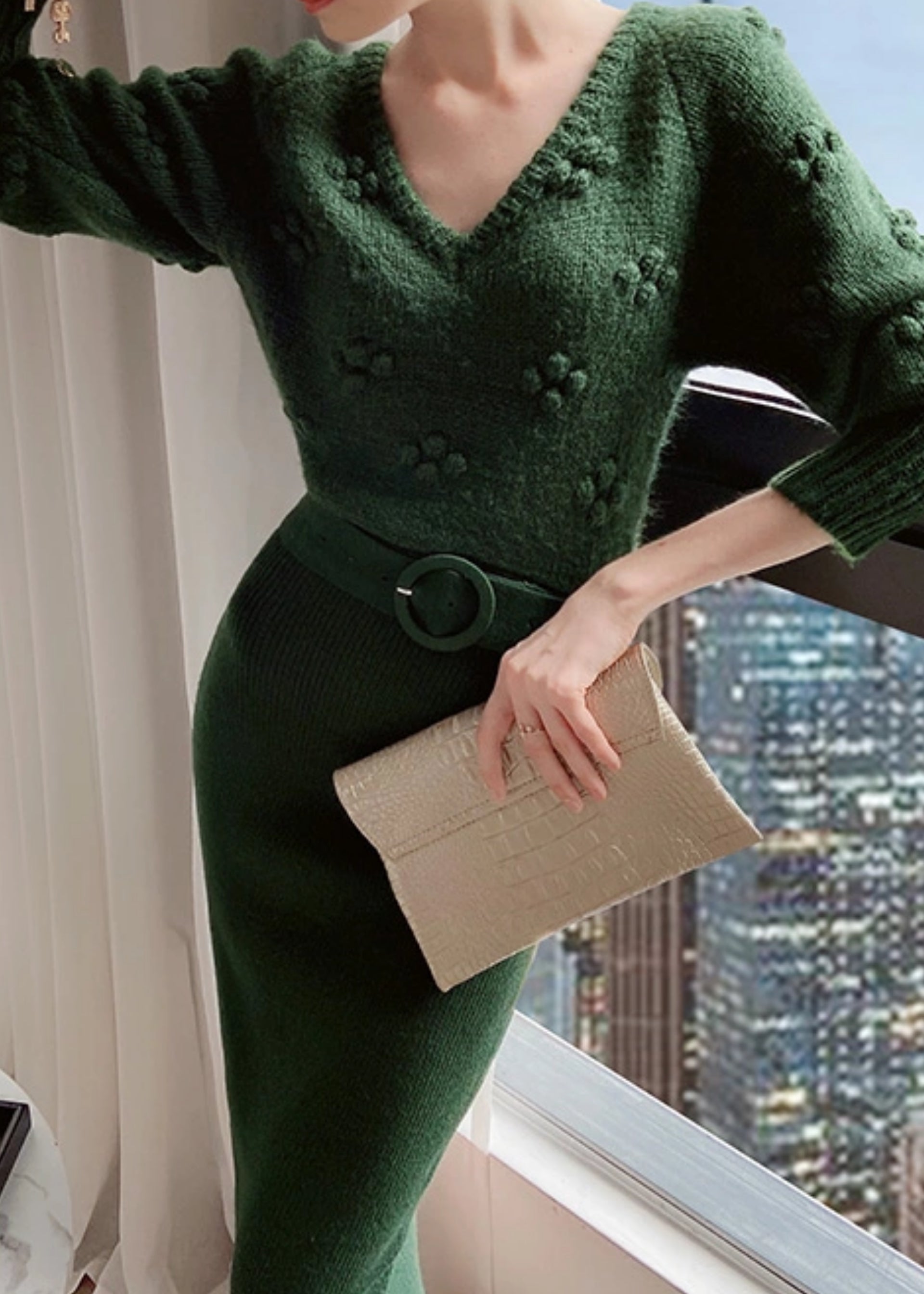 Paulina Knit Dress Green