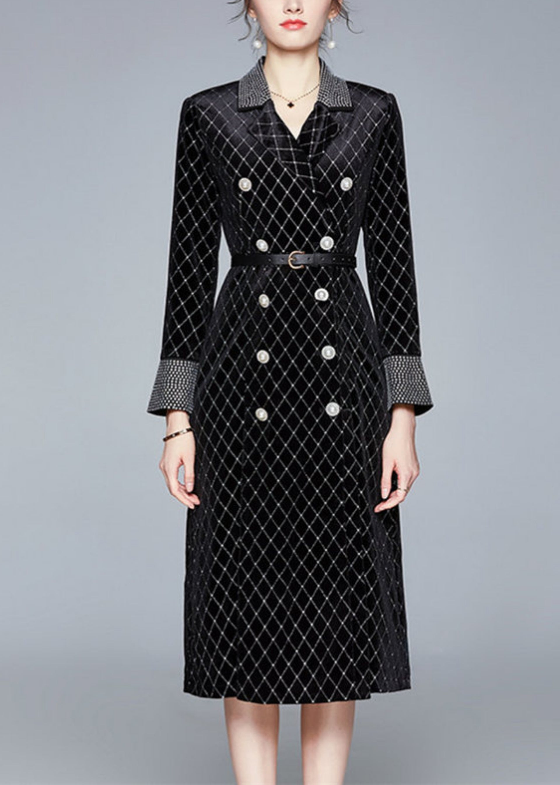 Debonair Velvet Rhinestone Coat