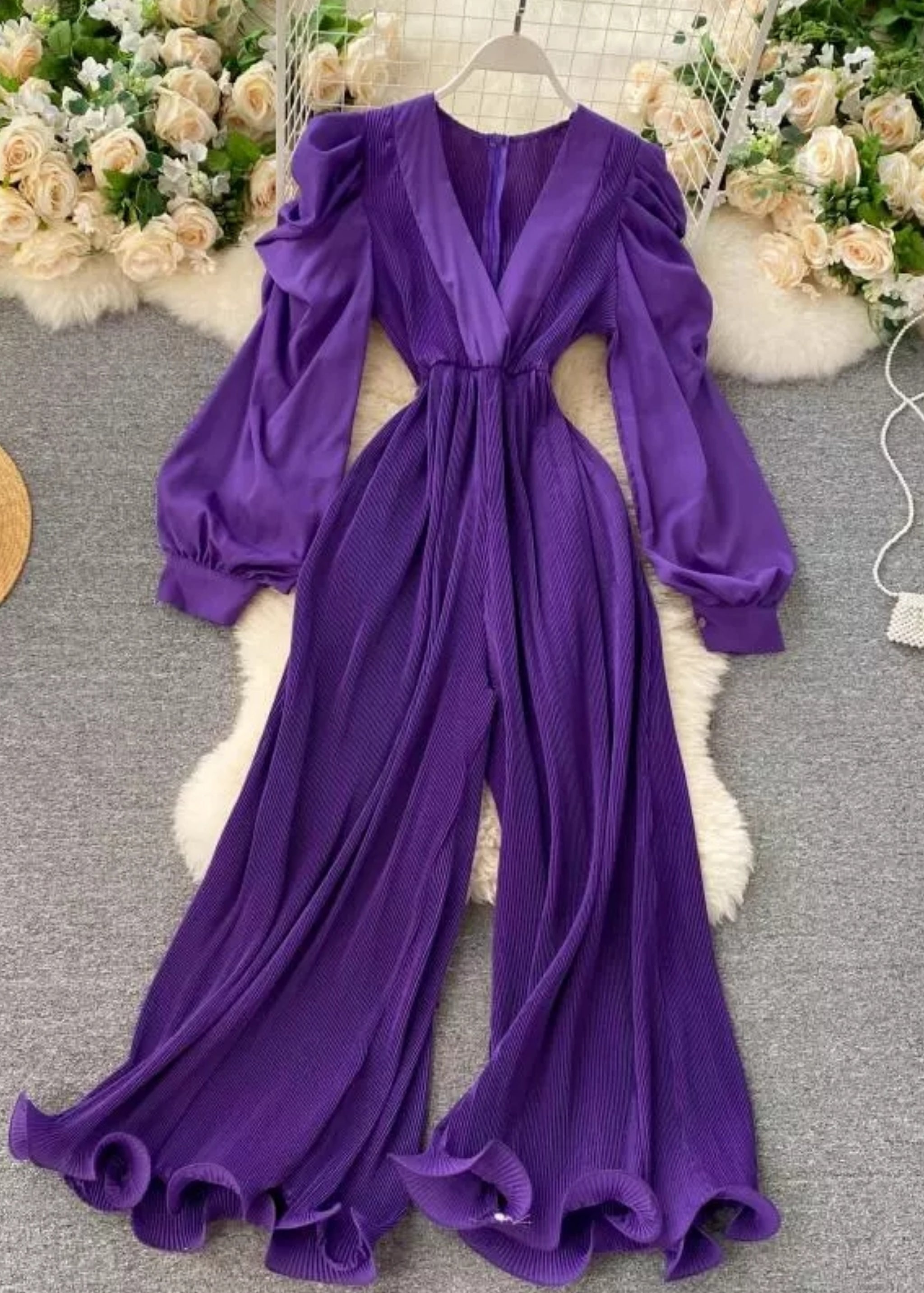 Xiomara Chiffon Jumpsuit Purple