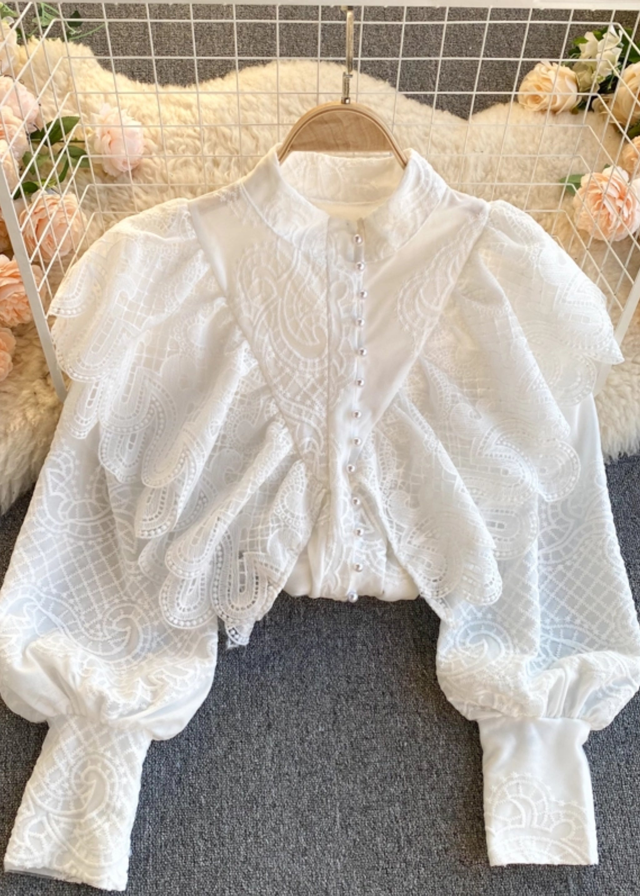 Pure Grace Embroidered Blouse White