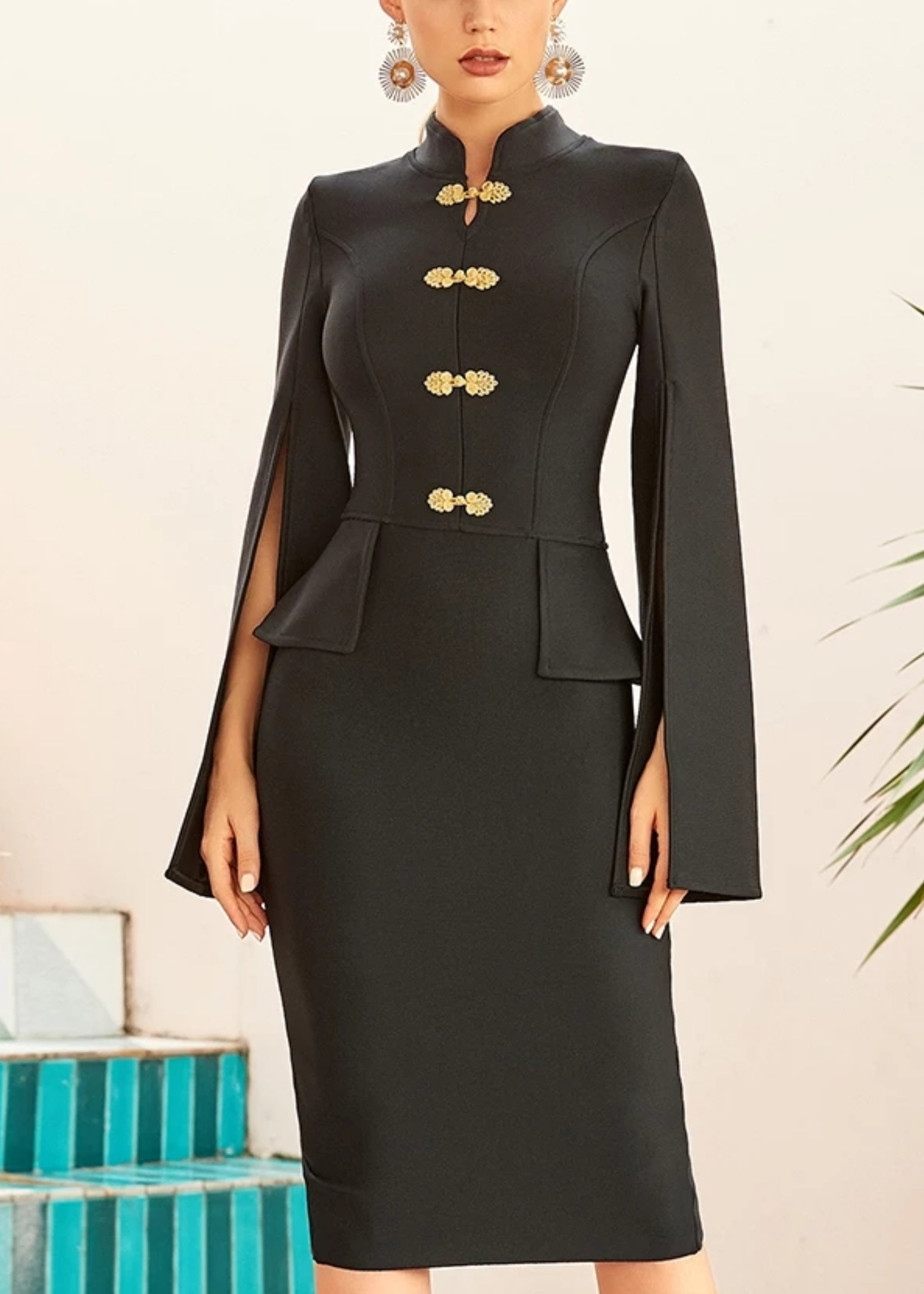 Crown Bandage Dress Black