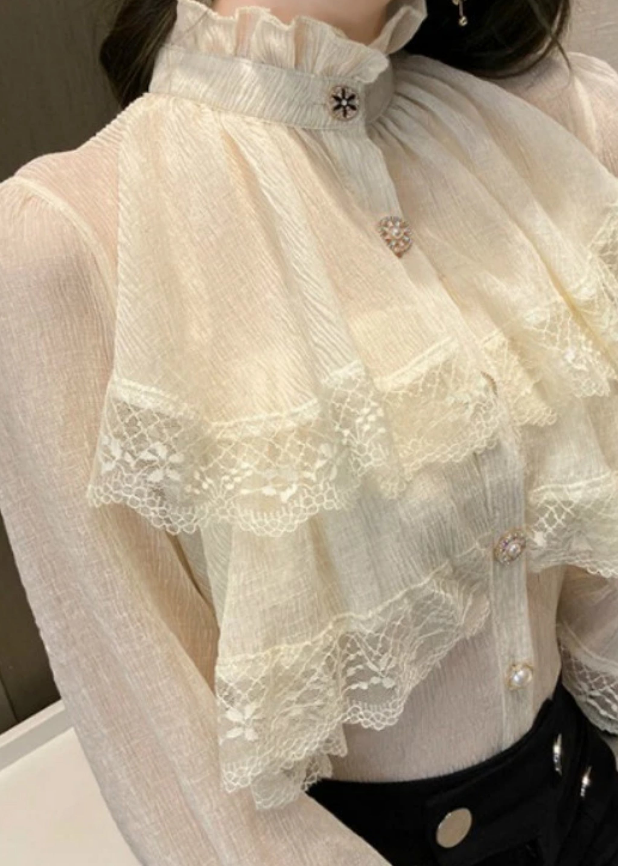 Lucinda Chiffon Lace Blouse