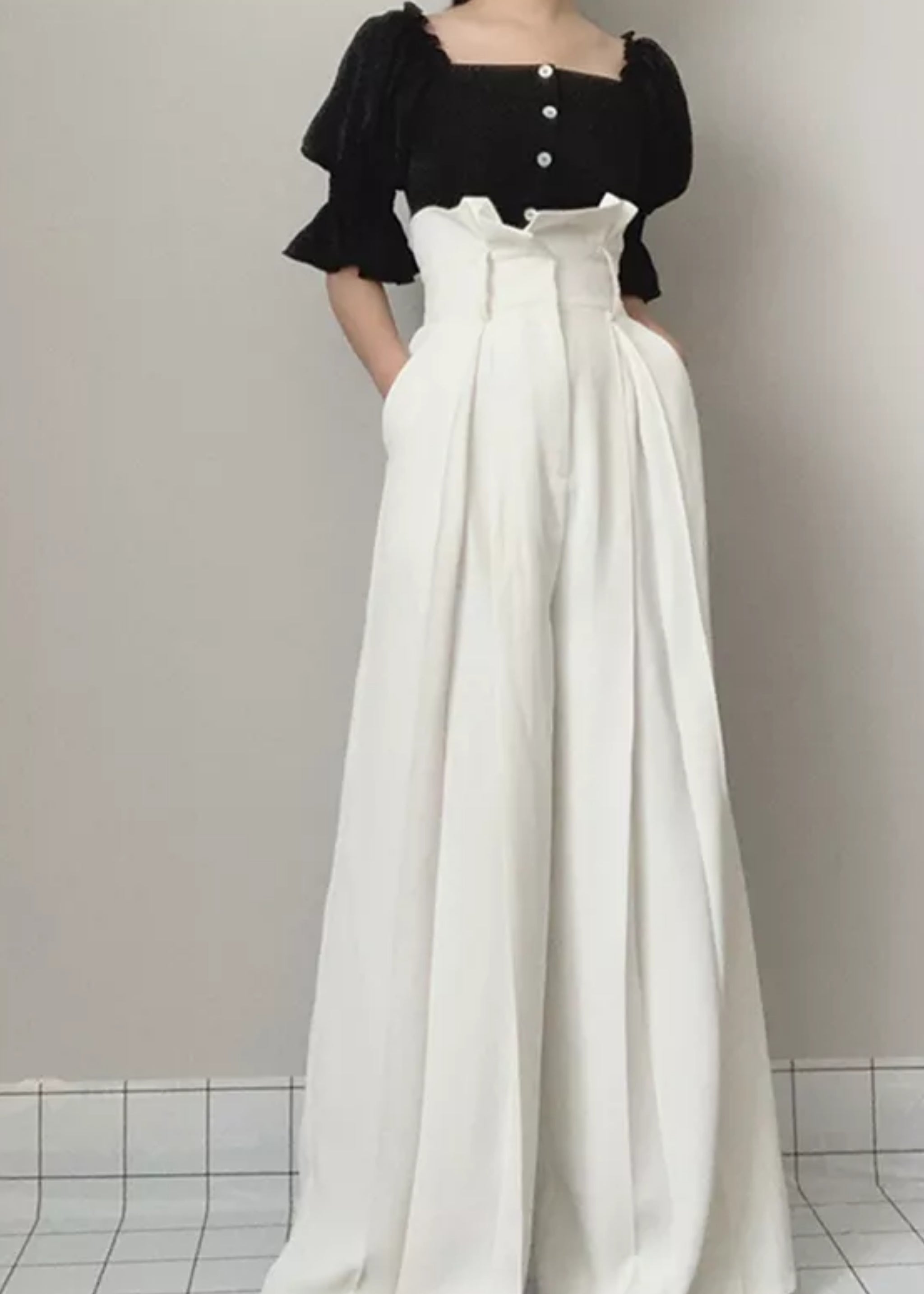 Joyce High Waisted Pants White