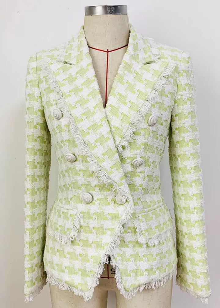 Muse Royal Italian Tweed Blazer Lime