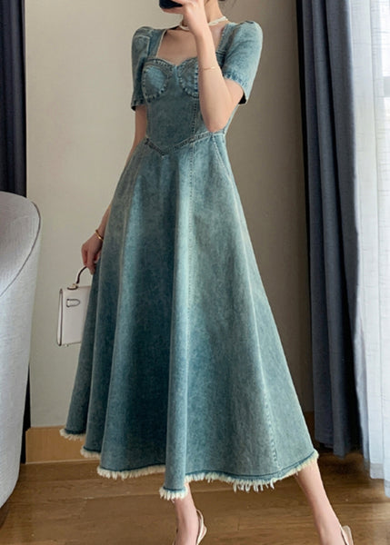 Denim Tea Length Dress