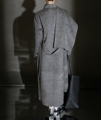 Elle Scarf Collar Cashmere Coat Grey