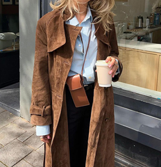 Messina Vegan Suede Trench Coat