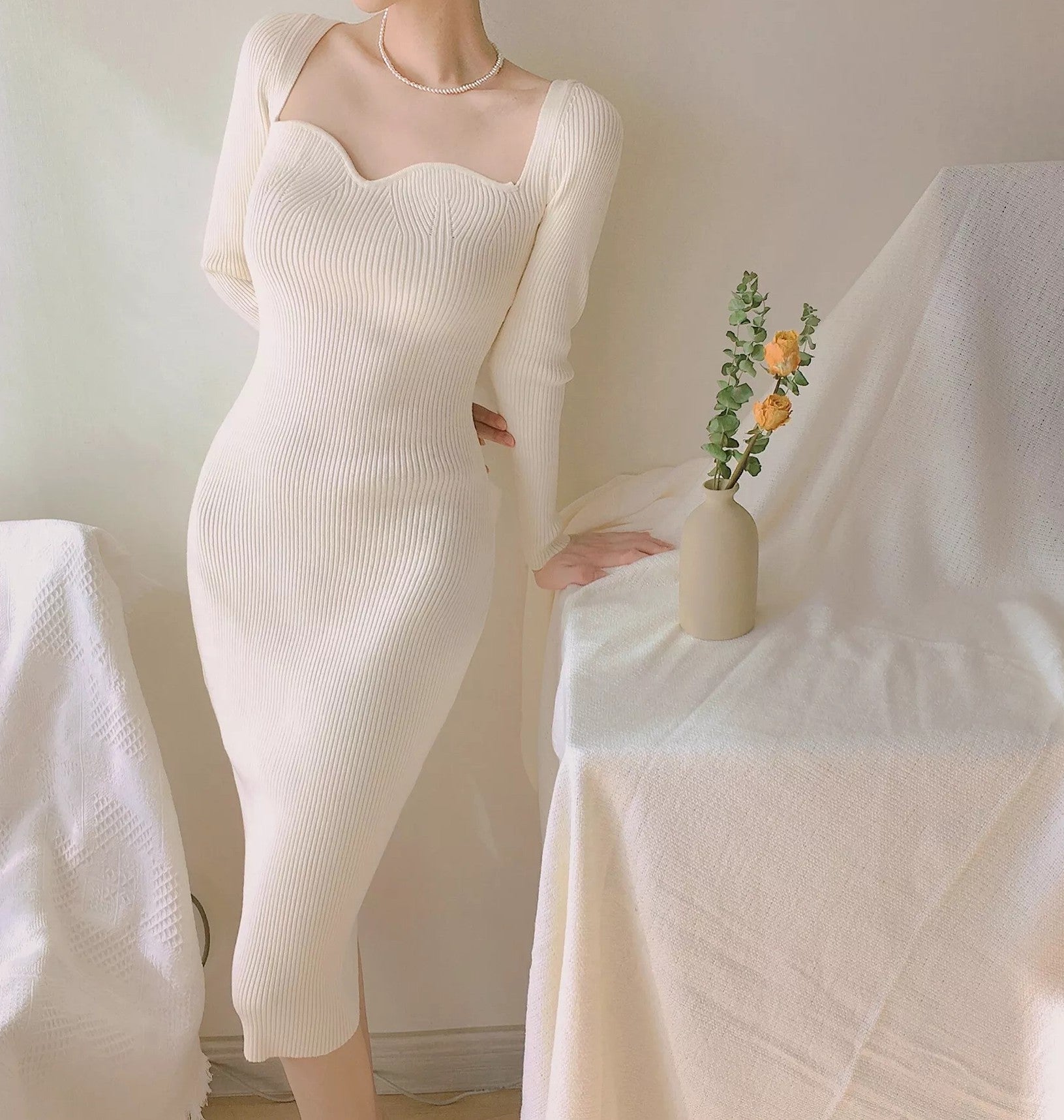 Elena French Knit Dress