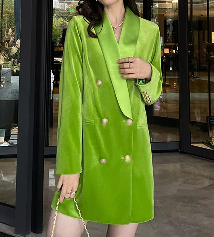 Ahavah Vintage Velvet Dress Green