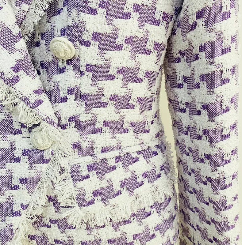 Muse Royal Italian Tweed Blazer Violet