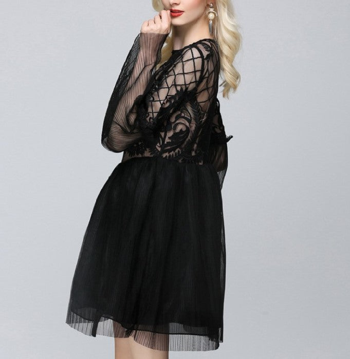 Emanuela Gauze Dress Black