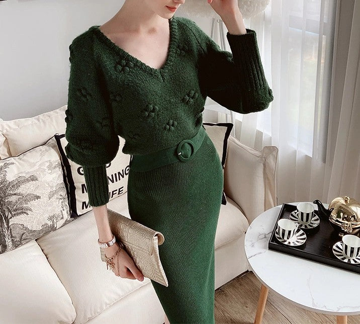 Paulina Knit Dress Green