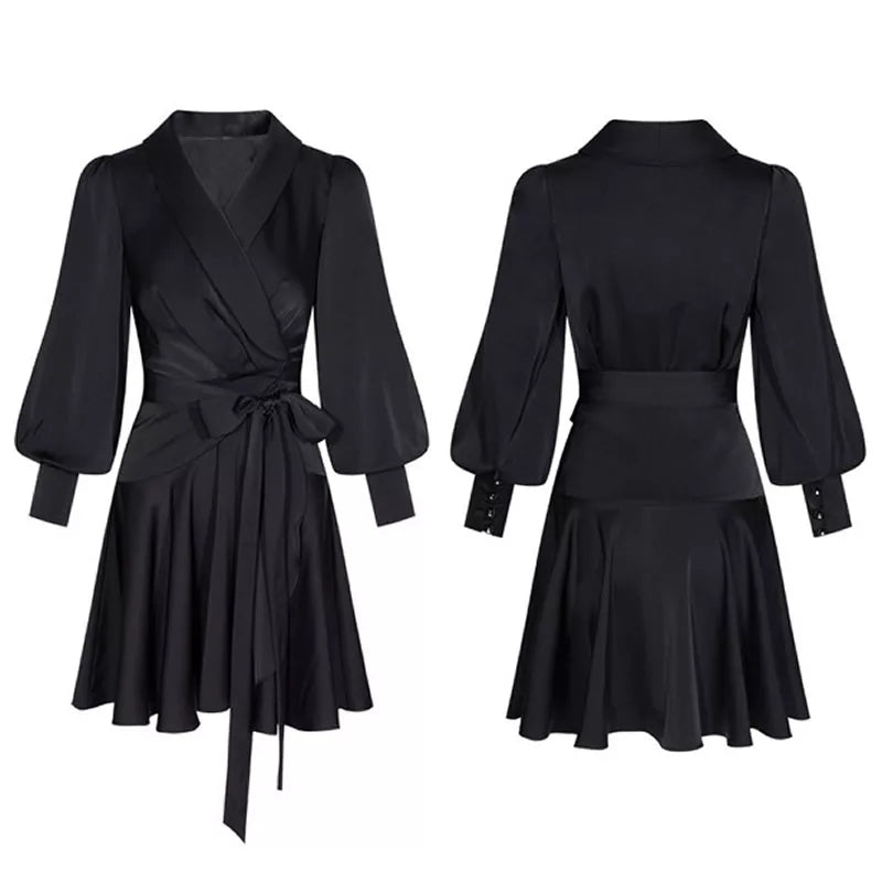 Daniella Satin Dress Black