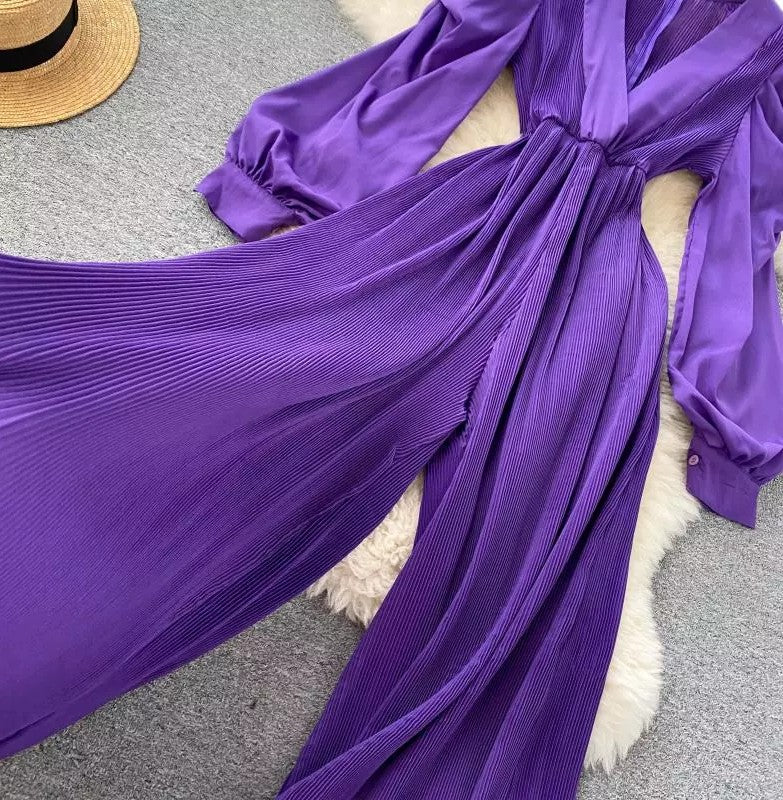 Xiomara Chiffon Jumpsuit Purple