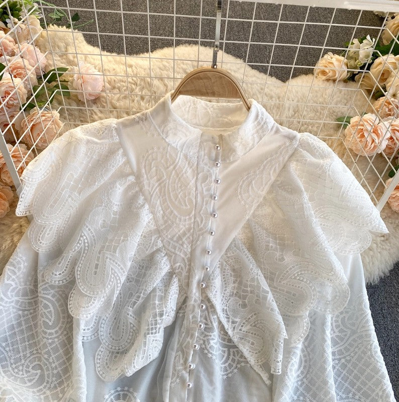 Pure Grace Embroidered Blouse White
