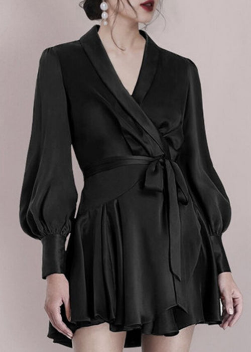 Daniella Satin Dress Black