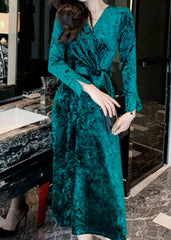 Philomena Velvet Dress Green